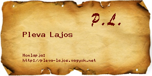 Pleva Lajos névjegykártya